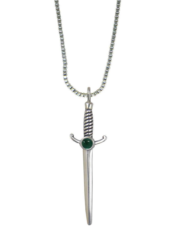 Sterling Silver Athena's Sword Pendant With Fluorite